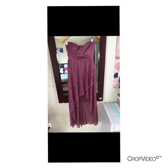 Purple strapless dress - Picture 2 of 2